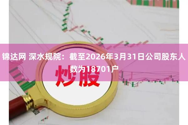 锦达网 深水规院：截至2026年3月31日公司股东人数为18701户