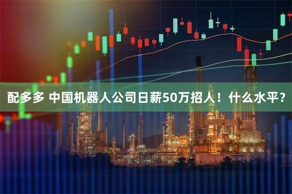 配多多 中国机器人公司日薪50万招人！什么水平？