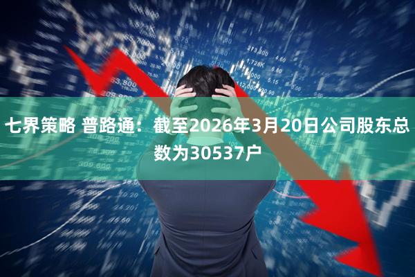 七界策略 普路通：截至2026年3月20日公司股东总数为30537户