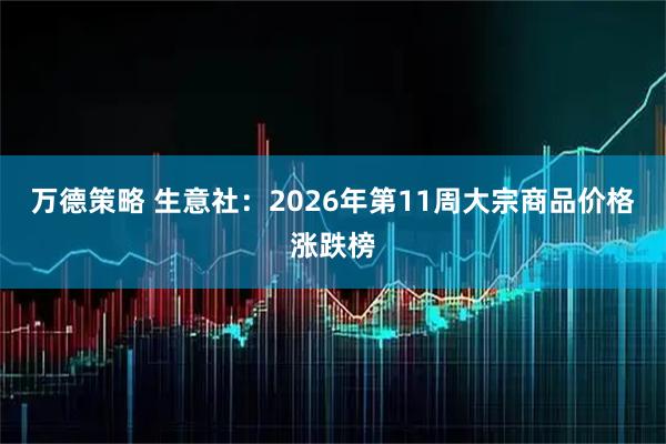 万德策略 生意社：2026年第11周大宗商品价格涨跌榜